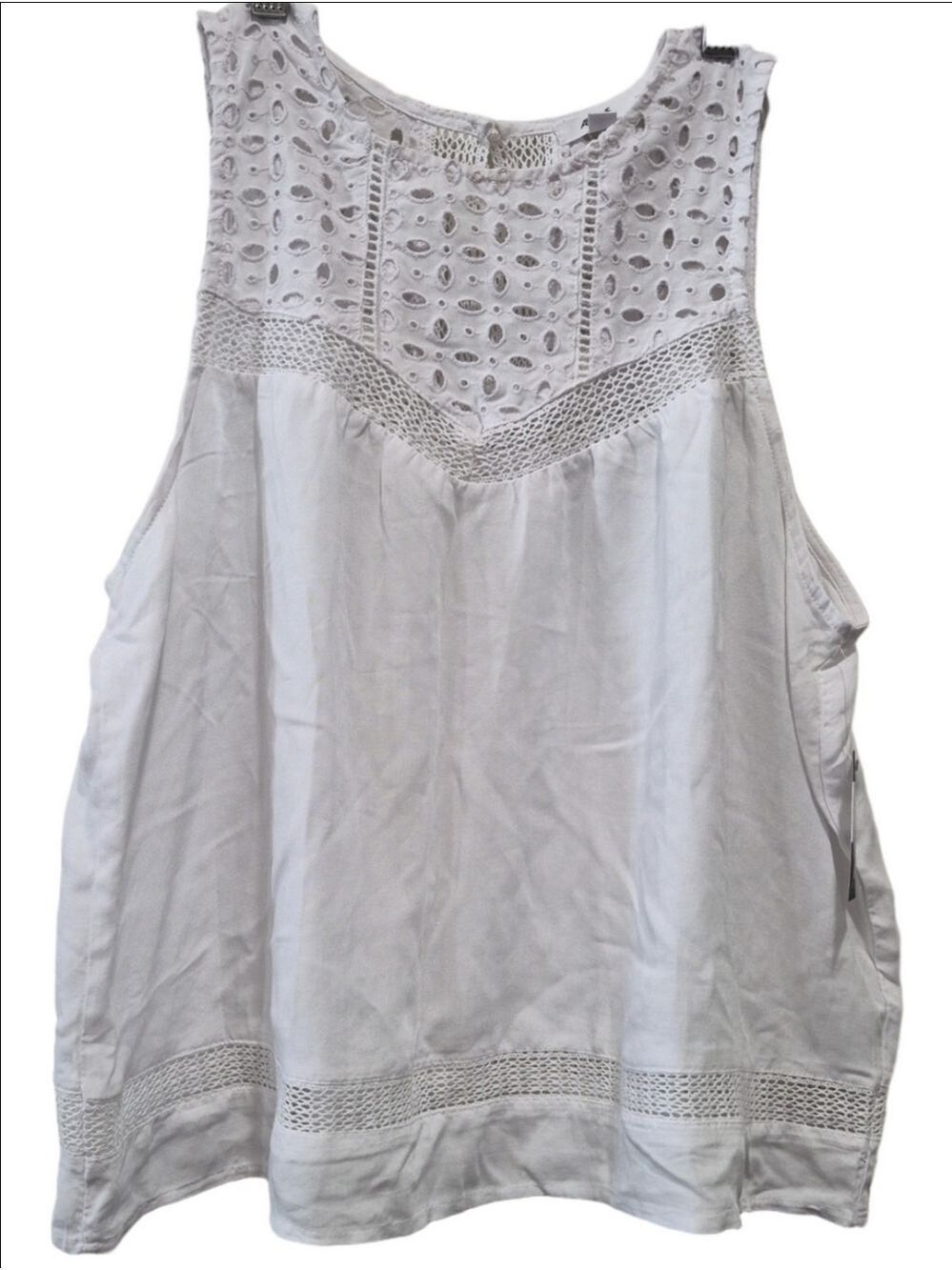 Ardene White Eyelet Crochet Tank